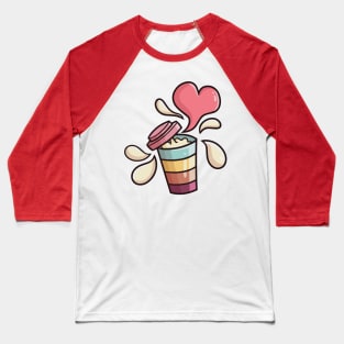 Sweet coffee cup with heart aroma Baseball T-Shirt